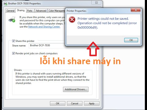 khắc phục lỗi share trong máy in